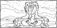 A coloring page of the lion king
